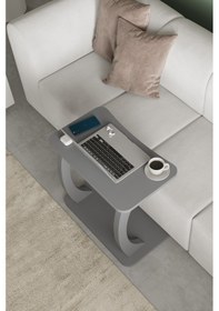 Resim Desk Çalışma Sehpası, Laptop Sehpası, Çift Ayaklı Geniş Yüzey Antrasit Gri 