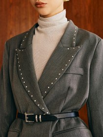 Resim Riveted Classic Blazer Ceket - Gri / XL 