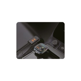 Resim Avcı Teknoloji Market Bluetooth Fm Transmitter Araç Şarj Cihazı Çakmaklık Çoklu USB Type-C Adaptör 