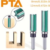 Resim Dört Kenarlı Taşıma Düz Kesici Boya Yeşil Ahşap İşleme Freze Kesici Dört Dişli Yuvalı Sap ile Taşıma Trimming Makinesi Aracı Başlığı 