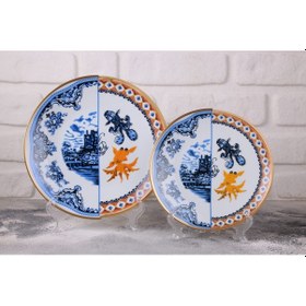 Resim River World 12 Parça 6 Kişilik Porselen Pasta Ve Servis Tabağı Seti Hyb 1 Serisi Çok Renkli 