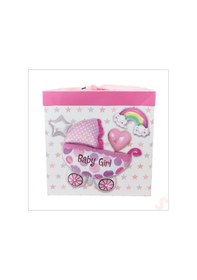 Resim Kapaklı, Katlanır Demonte Karton Kutu, 30cm - Puset & Pembe 