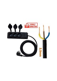 Resim Bylion 20 M 3x2.5 MM 3'lü Grup Priz Uzatma Kablo (Kauçuk Priz. Fiş) 