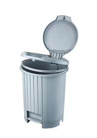 Resim Basmalı & Pedallı Çöp Kovası Gri 