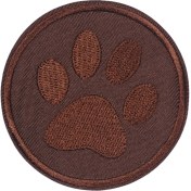 Resim Aplike Ütü Ile Yapışan Koyu Kahve Pati Arma 5 cm 