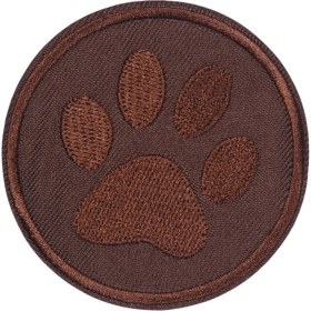 Resim Aplike Ütü Ile Yapışan Koyu Kahve Pati Arma 5 cm 