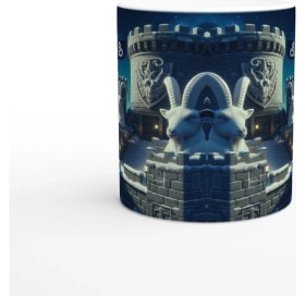 Resim Oğlak Burcu Baskılı Kahve Kupası - Burçlar Krallığı Şatosu Vs3 