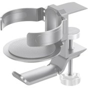 Resim Willowhaven Gmta 360 Dönen 2si1 Arada Masabaşı Tutucu: Ayarlanabilir Kupalar Ve Kulaklık Askısı, Gümüş Alüminyum Gümüşi 