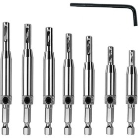 Resim Menteşe Ucu Seti Ağaç Işleme Kapı ve Pencereler Menteşe Deliği Açıcı Konumlandırma Delme Seti Altıgen Saplı Ucu (Yurt Dışından) 