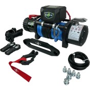 Resim Quatro 12V 13500 Lb Mavi Sentetik Halatlı Off-Road 4x4 Vinç (Mavi Halatlı) 