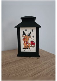 Resim Yılbaşı Feneri Noel Dekoratif Fener Masa Ve Vitrin Süsü Çok Renkli 