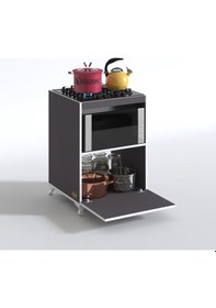 Resim Kenzlife ocak dolabı demi gri 85*60*57 mutfak modül mini fırın ankastre ocak için 