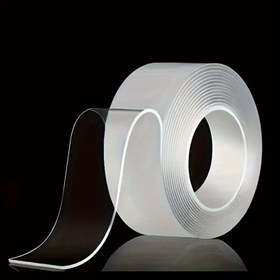 Resim 1 adet Ultra Güçlü Çift Taraflı Şeffaf Bant - Kapalı Alanlar İçin İdeal, Plastik Yüzeyler İçin Mükemmel, Oda Dekoru, Mutfak ve Banyo Gereksinimleri İçin Mükemmel, Oda Dekoru Yapıştırıcısı|Ultraviyole Dökülme Bantı|Şeffaf Yapıştırıcı Bant 
