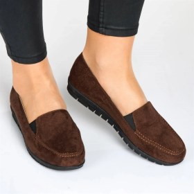 Resim Costo Shoes 200591 Kahve Suet Büyük Numara Bayan Ayakkabı 