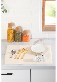 Resim Porsima 3139-1 2li Mikrofiber Tezgah Üstü Kurutma Matı Süper Emici Bulaşıklık Krem Krem 