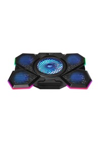 Resim Addison Rampage Ad-rc13 Bellatrıx Siyah 5 Fan 2 Usb Rgb Işıklı 15"-17" Notebook Soğutucu Stand 