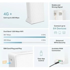 Resim MB230-4G, AC1200MBPS, Mobil Uygulama Destekli, 64 Cihaza Kadar Bağlantı, Sım Kart Girişli, 2 Adet Ethernet Portlu, Dual-Band Cat 6 4g+ Lte Router 