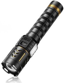Resim Jouis El Feneri Ultra Güçlü LED El Feneri - Teleskobik Zoomlu, Dijital Şarj Göstergeli, 8 Aydınlatma Modlu, USB-C Şarj Profesyonel Kamp ve Acil Durum Feneri (Side Light + SOS Modu) (YÜKSEK PARLAKLIK) 