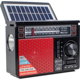 Resim NS-2032S Solar Bluetooth Radyo Güneş Enerjili Gece Lambalı 18 cm 