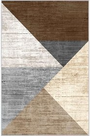 Resim Rovigo Dijital Baskı Yıkanabilir Kaymaz Taban Salon Halısı RVG1390-HT925, Kahve, 180 x 300 