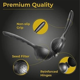 Resim Limon Sıkacağı Metal Döküm Manuel Profesyonel Narenciye Portakal Pressi Çekirdek Filtreli Meyve Suyu 