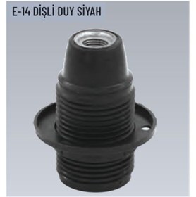 Resim 10 Adet E14 Dişli Siyah İtalyan Duy 
