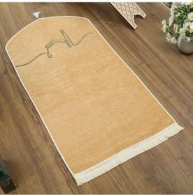 Resim El Kuba Lüks Astarlı Biyeli Seccade Vizon 66x125cm 565 Gr 