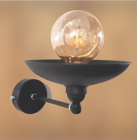 Resim Siyah Metal Aplik e 27 Duy normal Duy Siyah 