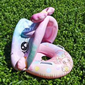 Resim Dayanıklı Denizkızı Fiyonklu Yüzme Halkası - Sevimli Pembe & Mavi PVC Havuz Şamandırası Çocuklar İçin, Aile Eğlencesi, Doğum Günü Partileri ve Tatil Hediyeleri, Denizkızı Aksesuarları, Mermaid Temalı Tasarım, Dayanıklı PVC Halka 