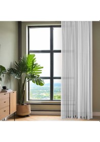 Resim Gardenn Poturge Tül Perde - Gri - 300x270 Cm Diğer 