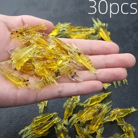 Resim 30 Adet Karides Şeklinde Biyimik Balık Yemleri - Gerçekçi Sarı Silikon Yem, Gece Balıkçılığı İçin, Tüm Sualarda Kullanım, Tatil için İdeal (Şükran Günü, Sevgililer Günü, Babalar Günü, Songkran), Açık Hava Balıkçılık Aksesuarları, Balıkçılık Ekipmanları, Balıkçılık Temel Malzemeleri, Balıkçılık Yemleri ve Yemleri 