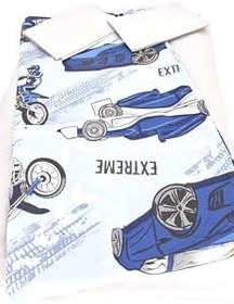 Resim El Yapımı Yarış Aracı Desenli Tek Kişilik Çocuk Nevresim Takımı 