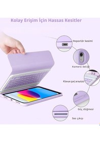 Resim Apple Uyumlu iPad 11. Nesil A16 Çipli 2024 2025 Klavyeli Tablet Kılıfı Klavye + Stand 