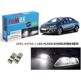 Resim Opel Astrra J Led Plaka Aydınlatma Ampul Seti Femex Parlak Beyaz 