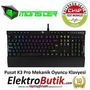 Resim MONSTER PUSAT K3 PRO RGB MEKANIK TR KABLOLU OYUN KLAVYESI 