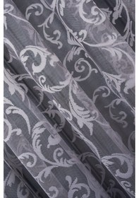 Resim Taç Şal Desen Tül Perde - Koyu Gri 