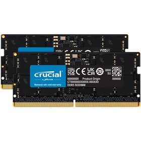 Resim Crucial CT2K24G56C46S5 48 GB (2x24) 5600 MHz DDR5 CL46 SODIMM Notebook Bellek 