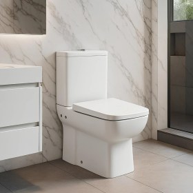 Resim Turavit Plaza Beyaz Kanallı Duvara Sıfır Klozet Takımı PLZ1708, Nkp Sedef Yavaş Kapak 