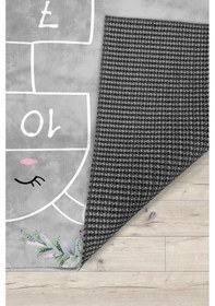 Resim Seksekli Bambu Çocuk Halısı Gri 