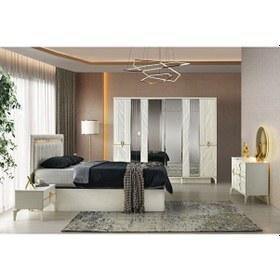 Resim Bükreş Yatak Odası-mdf-aytaşı-6 Kapaklı Ve Aynalı-bazasız Travers 