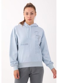 Resim Maraton Sportswear Comfort Kadın Kapşonlu Uzun Kol Basic Sislimavi Sweatshirt 21474-sislimavi 