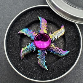 Resim 1 Adet Premium Çinko Alaşımlı İridisent Yüzeyli Fidget Spinner - Dayanıklı, Taşınabilir Elde Tutulan Jiroskop Rahatlama için, Canlı Karışık Renkler (Mavi, Yeşil, Mor), Doğum Günleri, Ofis ve Boş Zamanlar İçin Mükemmel Hediye, Yetişkinler için Fidget Spinner'lar, Şık Metalik Yüzey, Cilalı İşçilik 