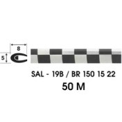 Resim Dekoratif 5mm Siyah Gri Damalı Şerit Çıta | 3 Metre | Araç Iç Dış Kaplama Bandı U tipi Geçmeli 
