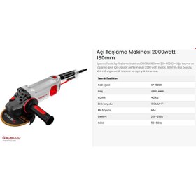 Resim Specco Avuç Taşlama 180mm 2000w Sp5020 