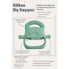 Resim Uslucan Alışveriş Koyu Yeşil Bebek Silikon Diş Kaşıyıcı 
