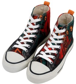Resim Dogo Kadın Vegan Çok Renkli High Sneakers - Robotto Tasarım 