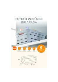 Resim Vienev 6'lı 2,8 Litre Delikli Saklama Kutusu Bej Bej 