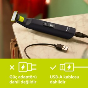 Resim Philips OneBlade Pro QP6542/10 Elektrikli Tıraş Makinesi - Sakal & Yüz - Islak & Kuru Kullanım + Ayarlanabilir Tarak 