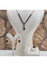 Resim Elmas Montür Rosegold Su Yolu Damla Gümüş Set Takım Rose Gold 
