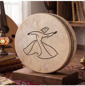 Resim Tasarımlı Mevlana Bendir Kılıf Hediyeli 